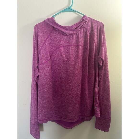 Fila Tops - Women's Pink Fila XL Long Sleeve Workout Top With Hood Reflective Running